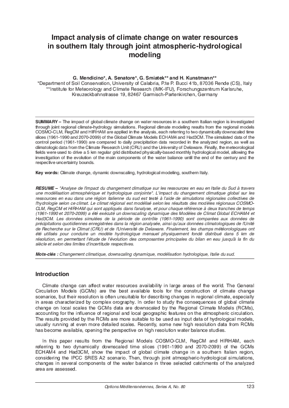(PDF) Impact Analysis of Climate Change on Water Resources