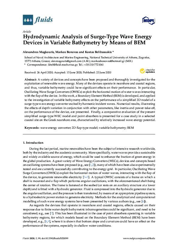 (PDF) Hydrodynamic Analysis of Surge-Type Wave Energy Devices in ...