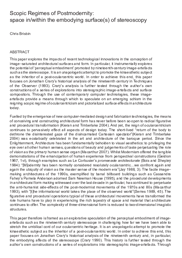 Scopic regimes essay image