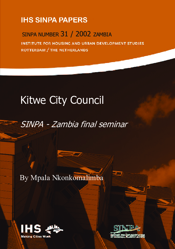 (PDF) Kitwe City Council: SINPA-Zambia final seminar