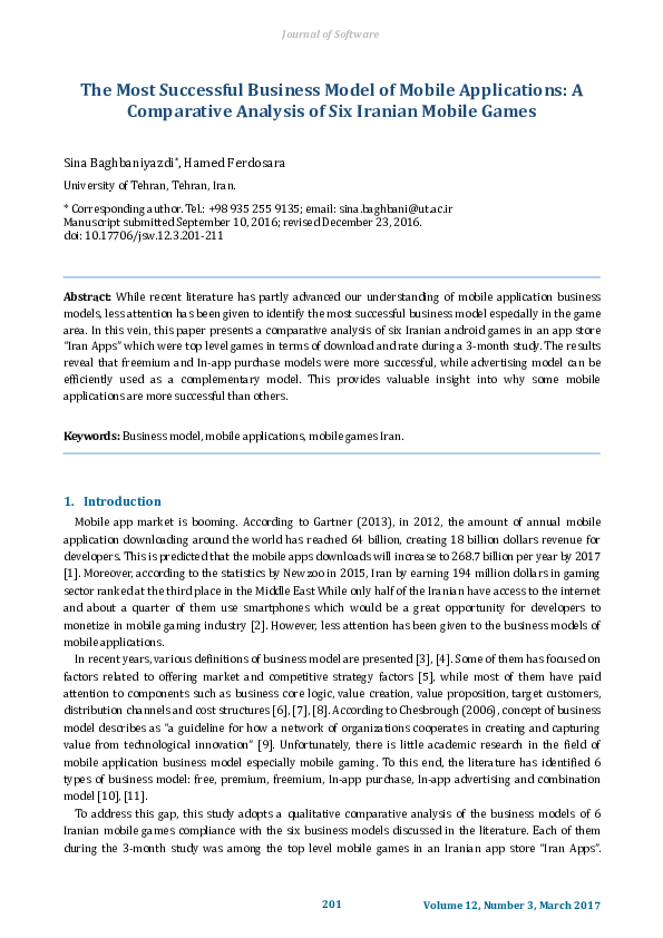 (PDF) The Most Successful Business Model of Mobile Applications: A ...
