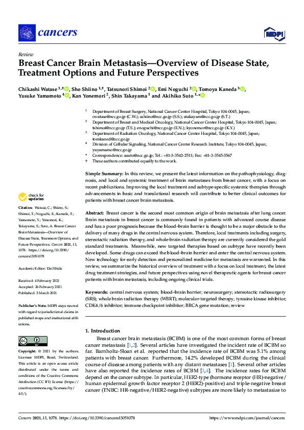(PDF) Breast Cancer Brain Metastasis—Overview of Disease State ...