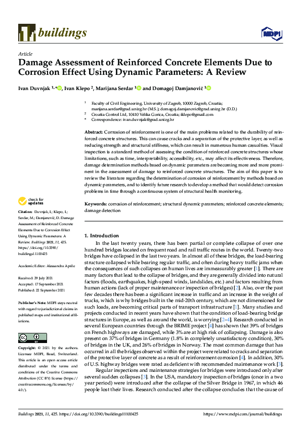 (PDF) Damage Assessment of Reinforced Concrete Elements Due to ...