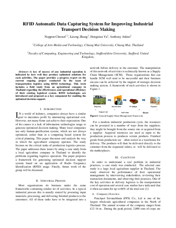(PDF) RFID Automatic Data Capturing System for Improving Industrial ...