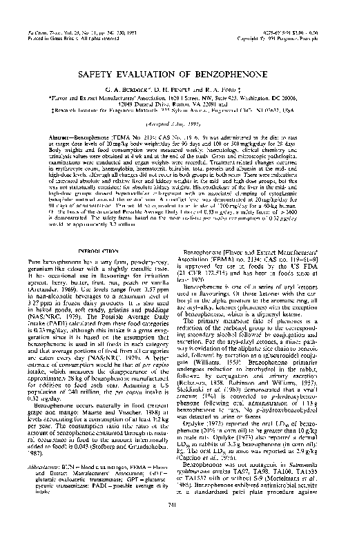 (PDF) Safety evaluation of benzophenone