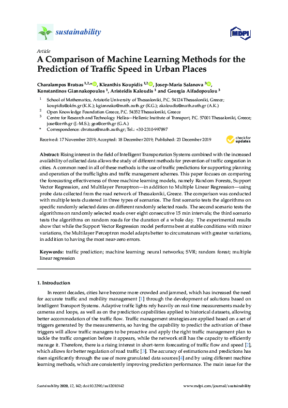 (PDF) A Comparison of Machine Learning Methods for the Prediction of ...