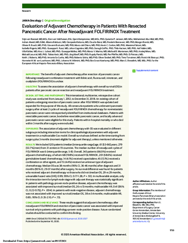 (PDF) Evaluation of Adjuvant Chemotherapy in Patients With Resected ...