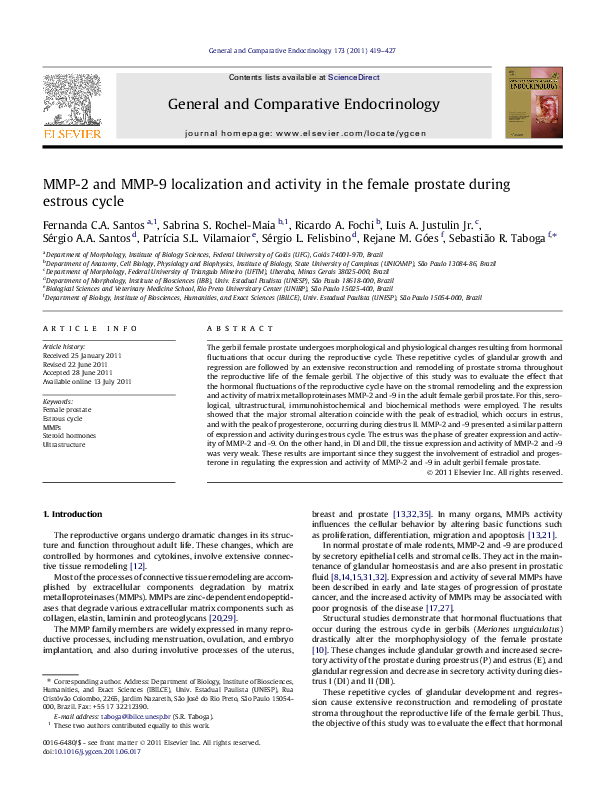 (PDF) MMP-2 and MMP-9 localization and activity in the female prostate ...