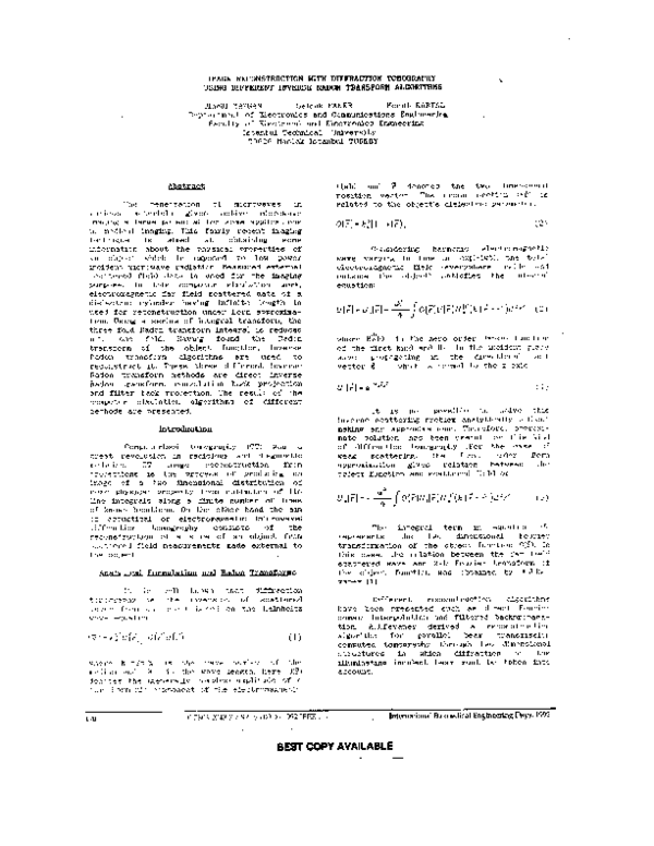 (PDF) Image reconstruction with diffraction tomography using different ...