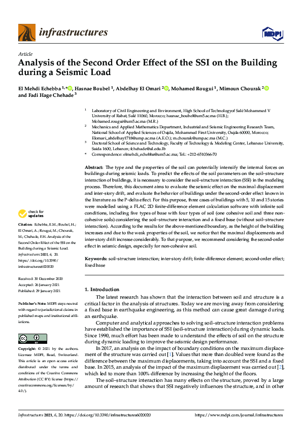 (PDF) Analysis of the Second Order Effect of the SSI on the Building ...