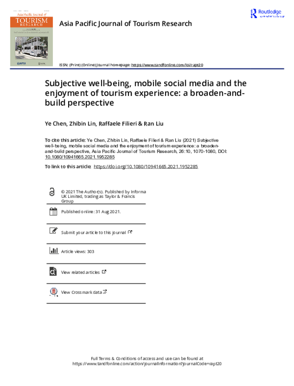 (PDF) Subjective well-being, mobile social media and the enjoyment of ...