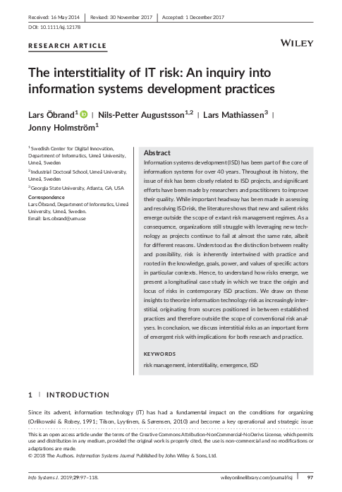 (PDF) The interstitiality of IT risk: An inquiry into information ...