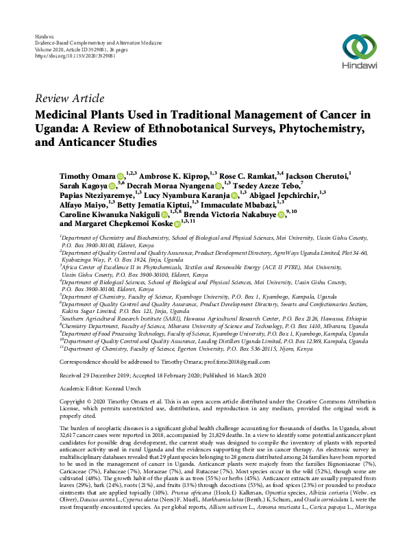 (PDF) Medicinal plants used in the traditional management of diabetes ...