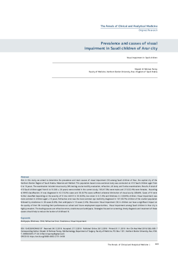 (PDF) The prevalence and causes of visual impairment in seven-year-old ...