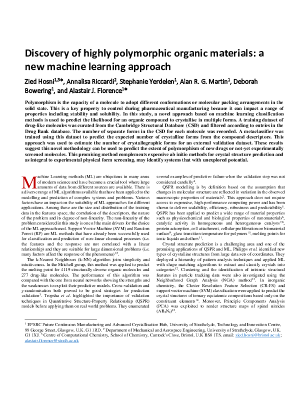 (PDF) Discovery of Highly Polymorphic Organic Materials: A New Machine ...