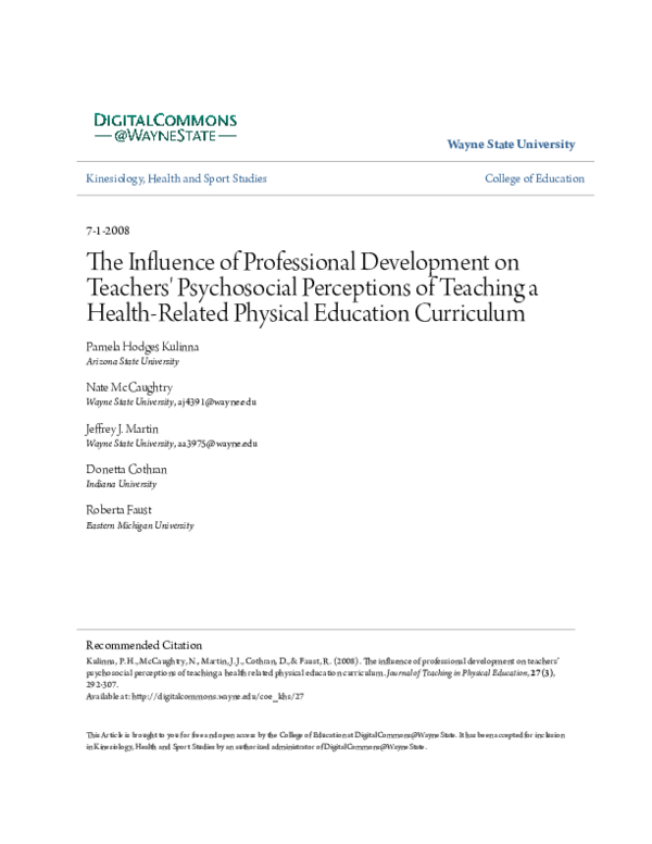 (PDF) The influence of professional development on teachers ...