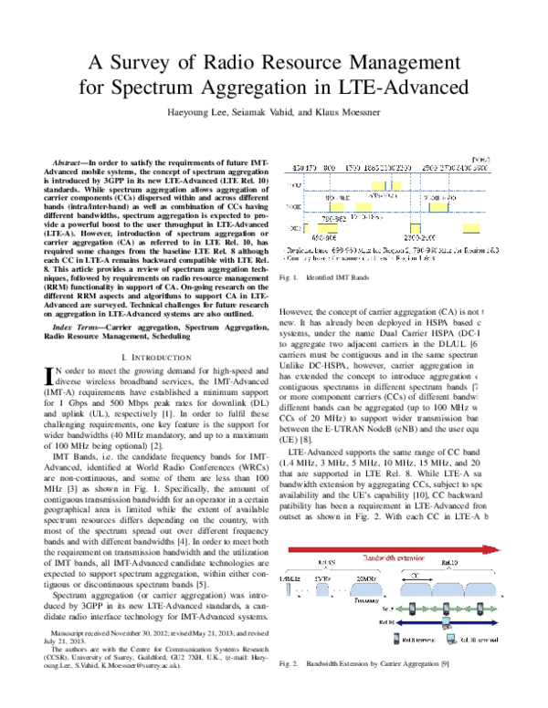 (PDF) A Survey of Radio Resource Management for Spectrum Aggregation in ...