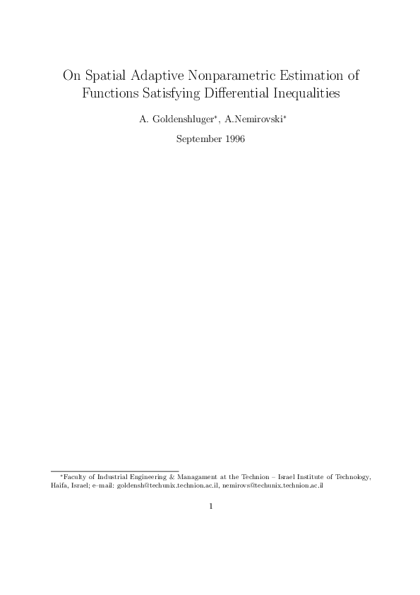 (PDF) Adaptive Nonparametric Estimation of Signals