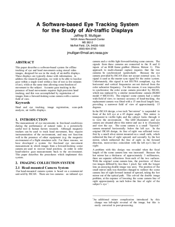 (PDF) A software-based eye tracking system for the study of air-traffic ...