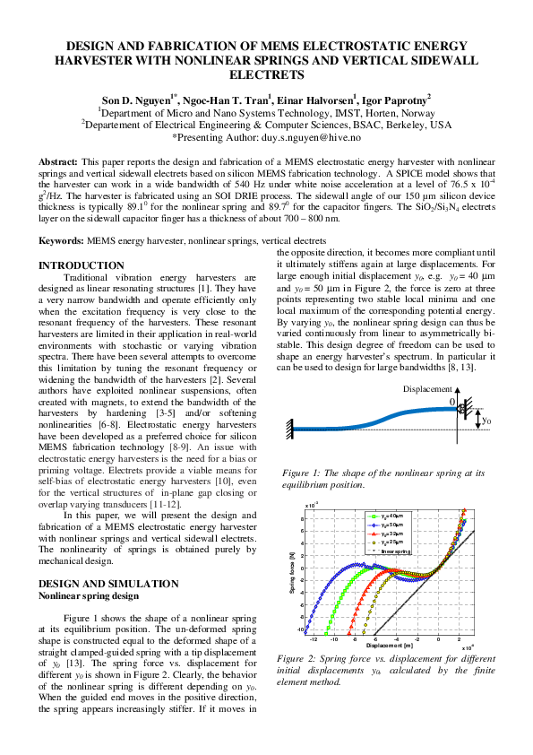 (PDF) Design and fabrication of MEMS electrostatic energy harvester ...