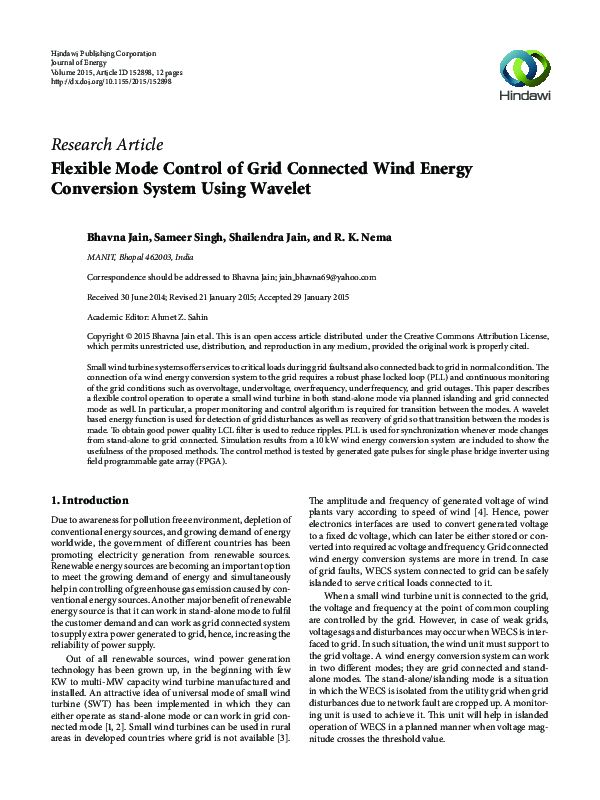 (PDF) Flexible Mode Control of Grid Connected Wind Energy Conversion ...