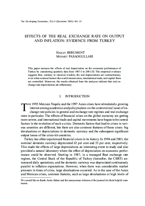 (PDF) Effects of the Real Exchange Rate on Output and Inflation ...