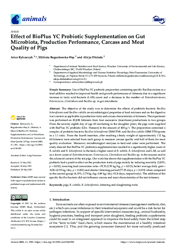 (PDF) Effect of BioPlus YC Probiotic Supplementation on Gut Microbiota ...