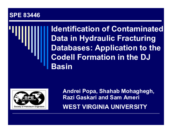 (PDF) Identification of Contaminanted Data in Hydraulic Fracturing ...