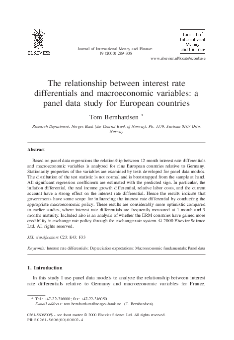 (PDF) The relationship between interest rate differentials and ...
