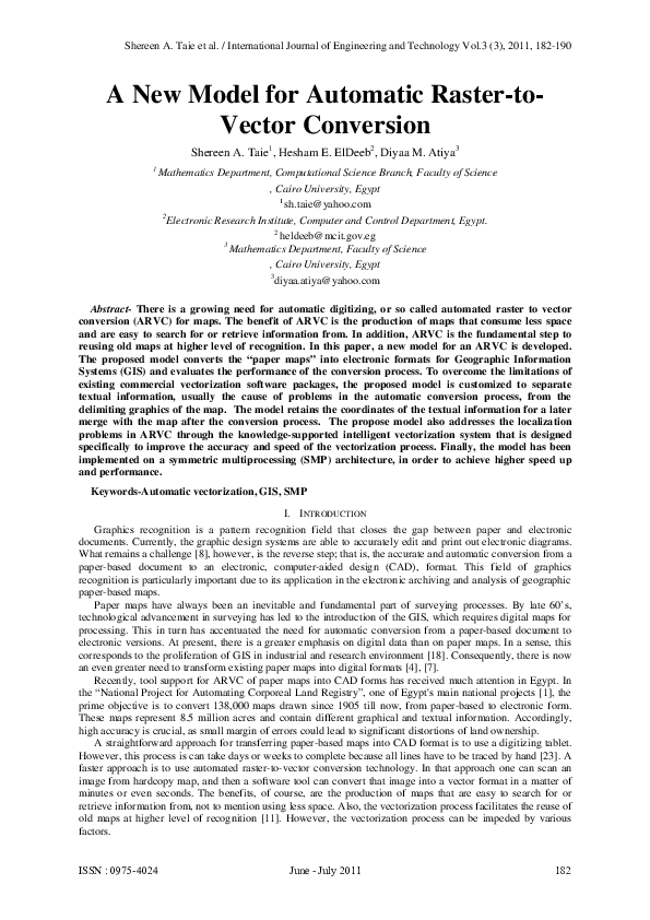 (PDF) A New Model for Automatic Raster-to-Vector Conversion