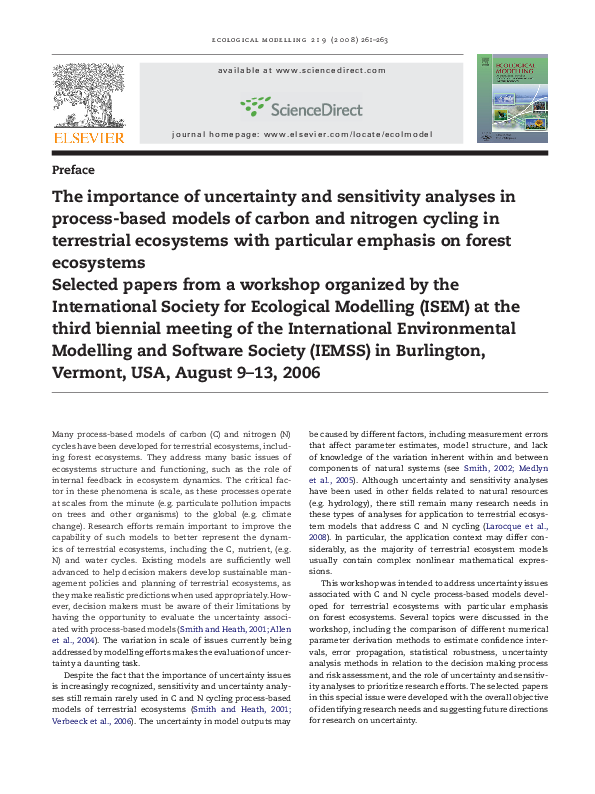 (PDF) The importance of uncertainty and sensitivity analyses in process ...