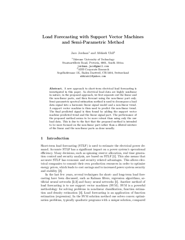 (PDF) Short term load forecasting using semi-parametric method and ...
