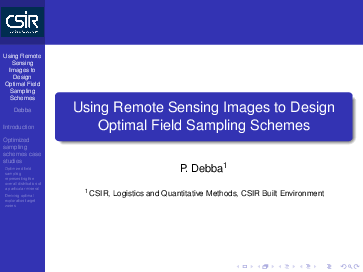 (PDF) Using remote sensing images to design optimal field sampling schemes