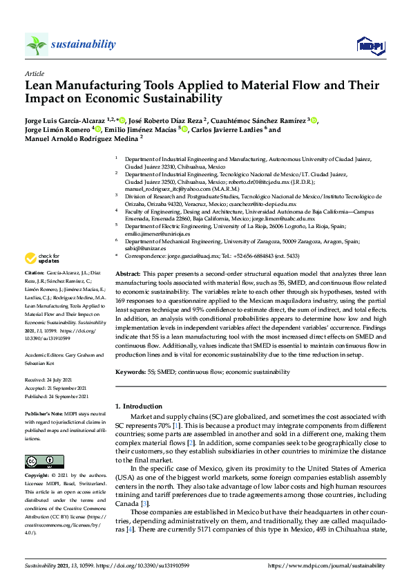 (PDF) Lean Manufacturing Tools Applied to Material Flow and Their ...