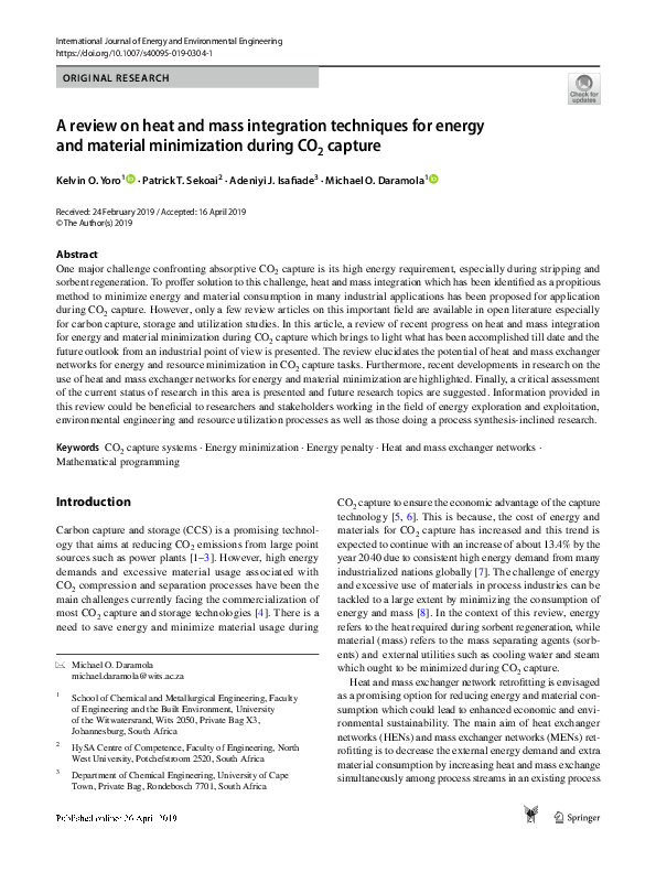 (PDF) A review on heat and mass integration techniques for energy and ...