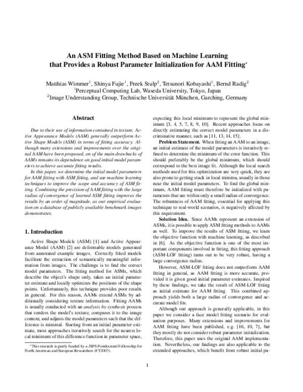 (PDF) An ASM fitting method based on machine learning that provides a ...