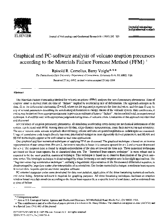 (PDF) Graphical and PC-software analysis of volcano eruption precursors ...
