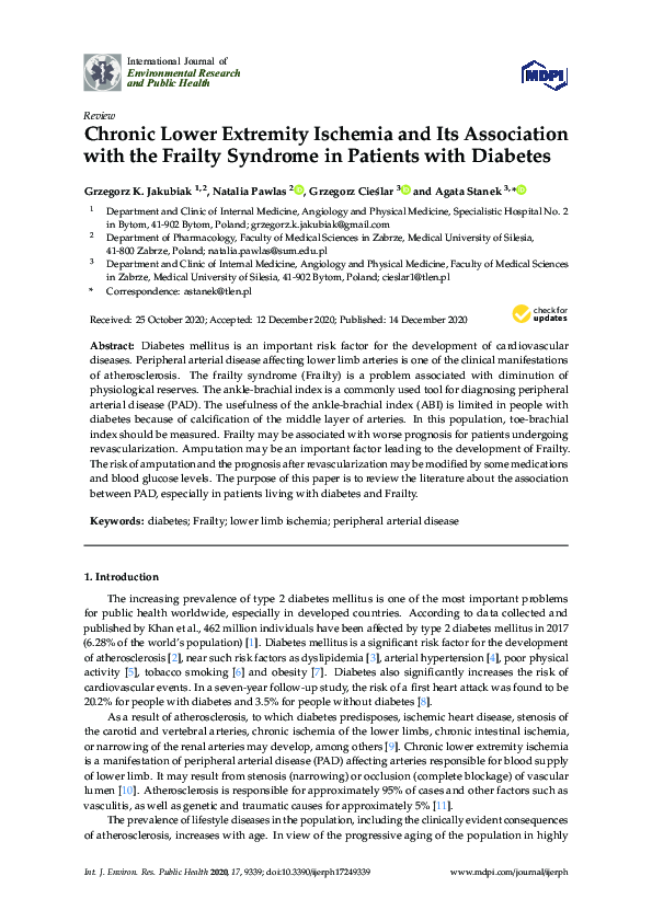 (PDF) Chronic Lower Extremity Ischemia and Its Association with the ...