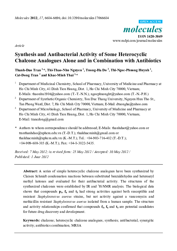 (PDF) Synthesis and antibacterial activity of some heterocyclic ...