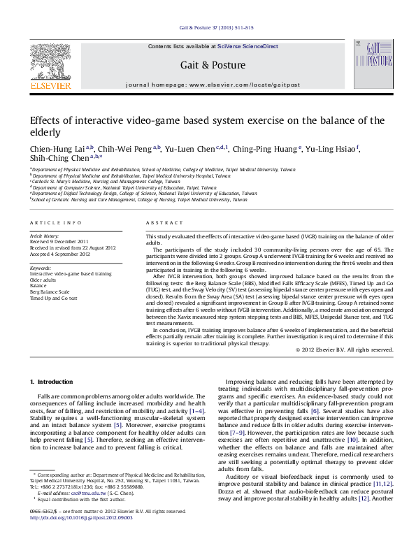 (PDF) Effects of interactive video-game based system exercise on the ...