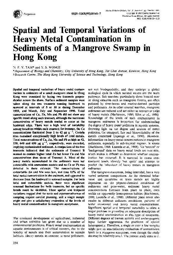 (PDF) Spatial and temporal variations of heavy metal contamination in ...