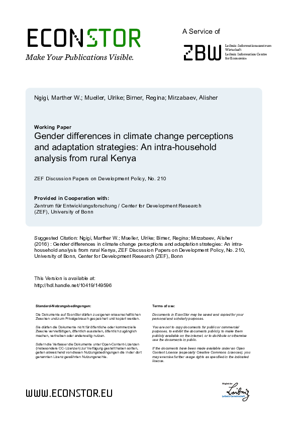 (PDF) Gender Differences in Climate Change Perceptions and Adaptation ...