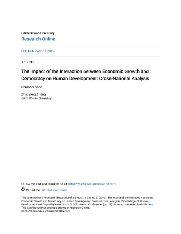 (PDF) The Impact of the Interaction between Economic Growth and ...