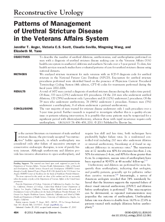 (PDF) Patterns of Management of Urethral Stricture Disease in the ...