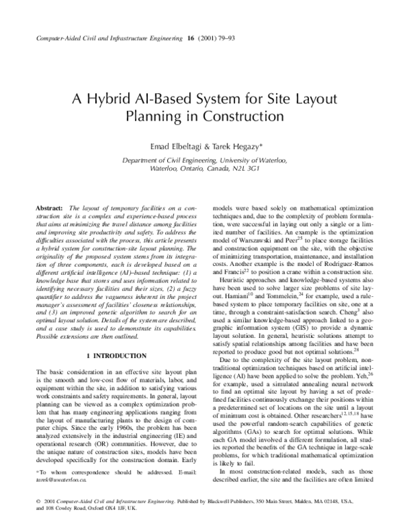 (PDF) A Hybrid AL-Based System for Site Layout Planning in Construction