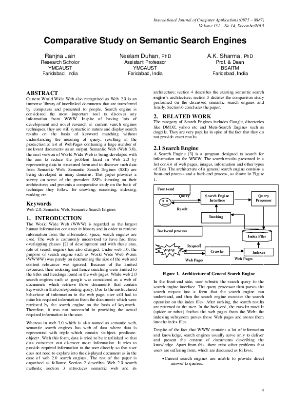 (PDF) Comparative Study on Semantic Search Engines