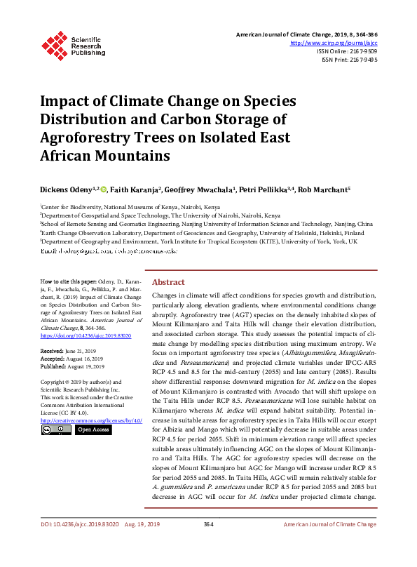 (PDF) Impact of Climate Change on Species Distribution and Carbon ...