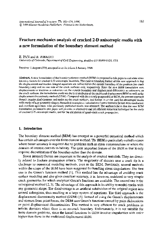 (PDF) Fracture mechanics analysis of cracked 2-D anisotropic media with ...