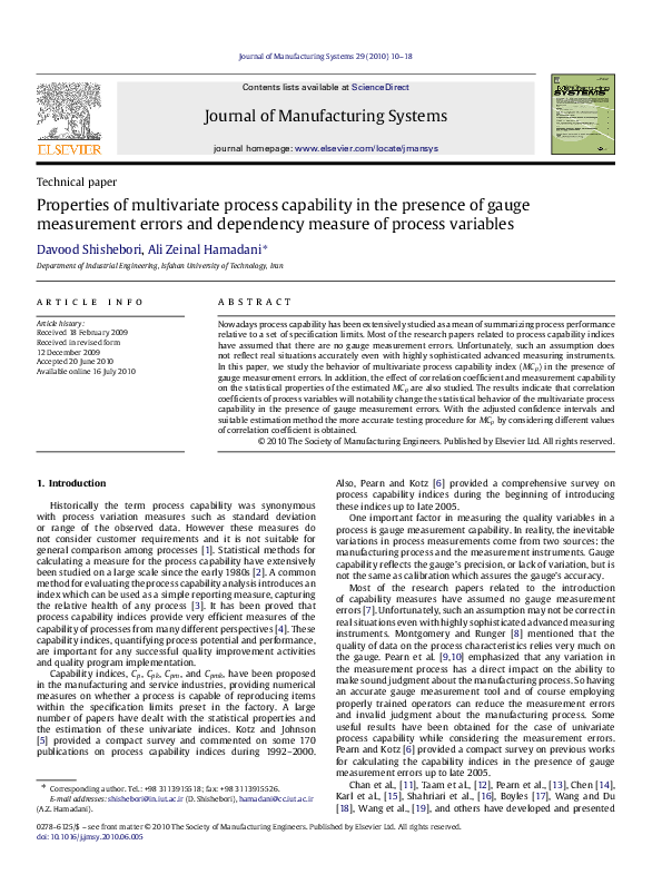 (PDF) Properties of multivariate process capability in the presence of ...