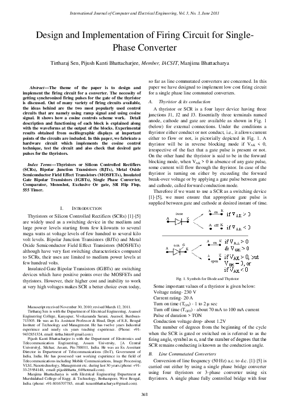 (PDF) Design and Implementation of Firing Circuit for Single-Phase ...